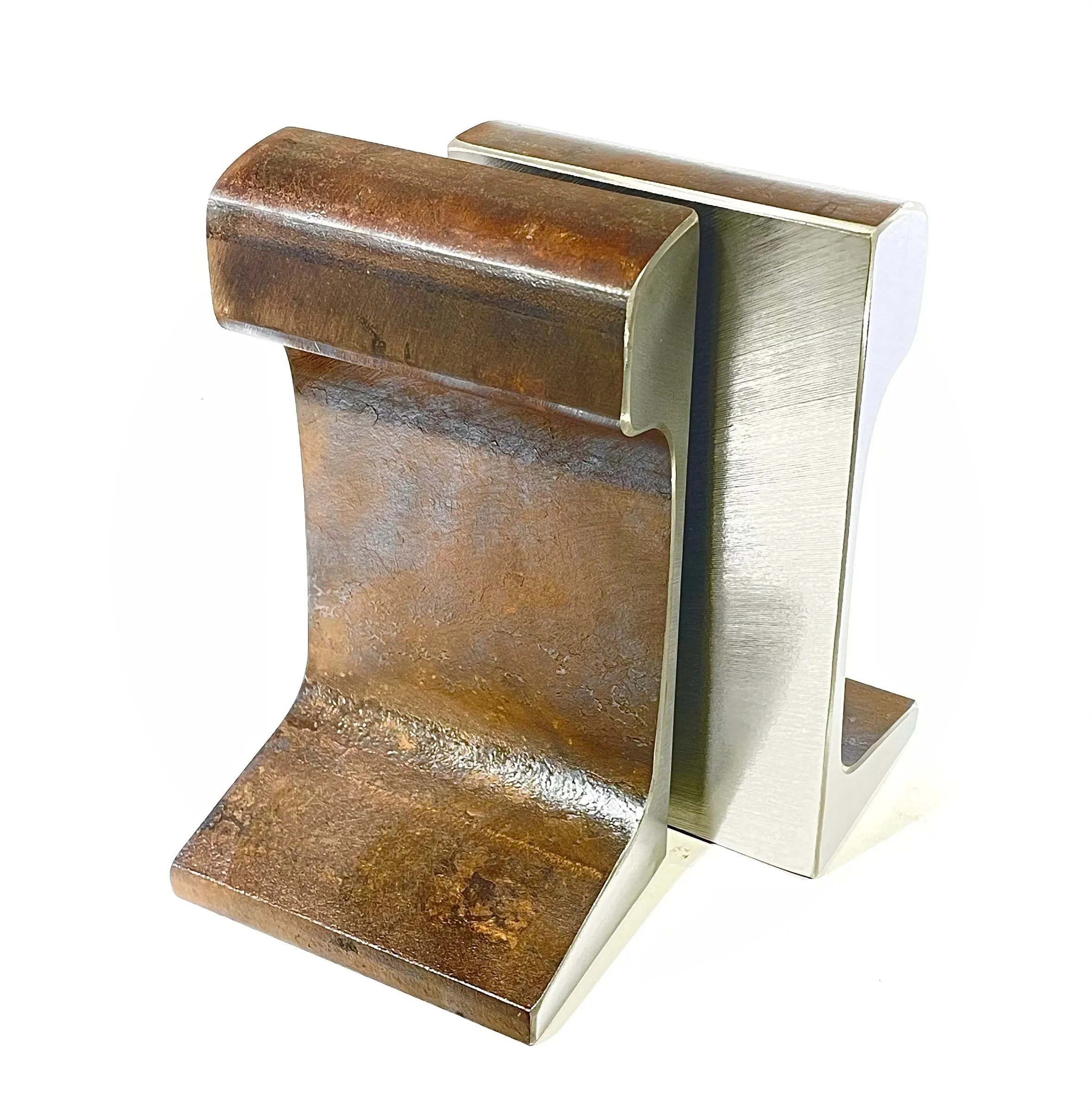 Large Antique Railroad Bookends Unpolished