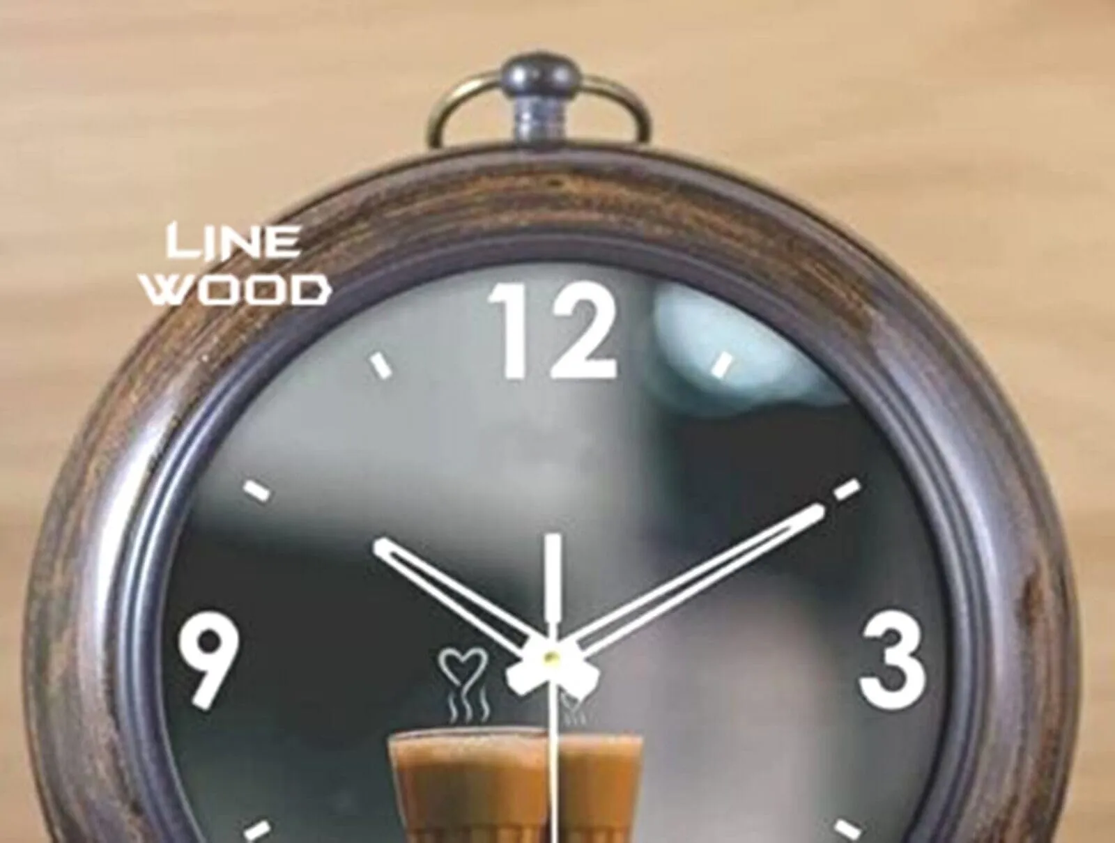 LINE WOOD™ - Handmade Antique Wooden Table Clock, Desk Clock Tea Style Hanging Table Clock for Home & Office, Bed Room, Study Room Decoration Gift (5 Inch - Brown)