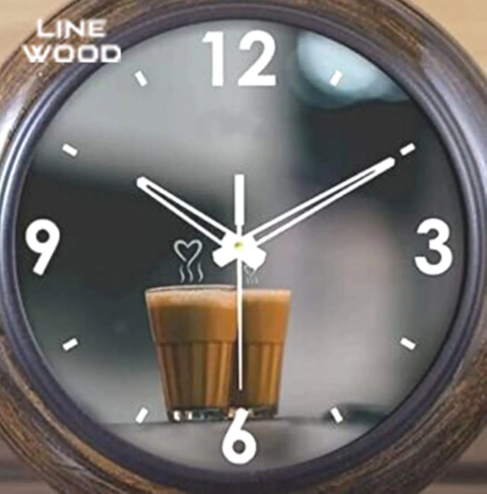 LINE WOOD™ - Handmade Antique Wooden Table Clock, Desk Clock Tea Style Hanging Table Clock for Home & Office, Bed Room, Study Room Decoration Gift (5 Inch - Brown)