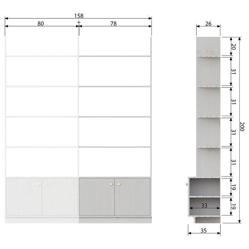 Madu Cloud Grey Pine Wood Expansion For Bookcase