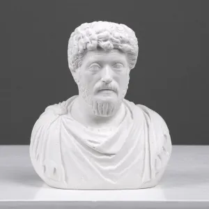 Marcus Aurelius Bookend Bust Sculpture - Small Roman Emperor Statue