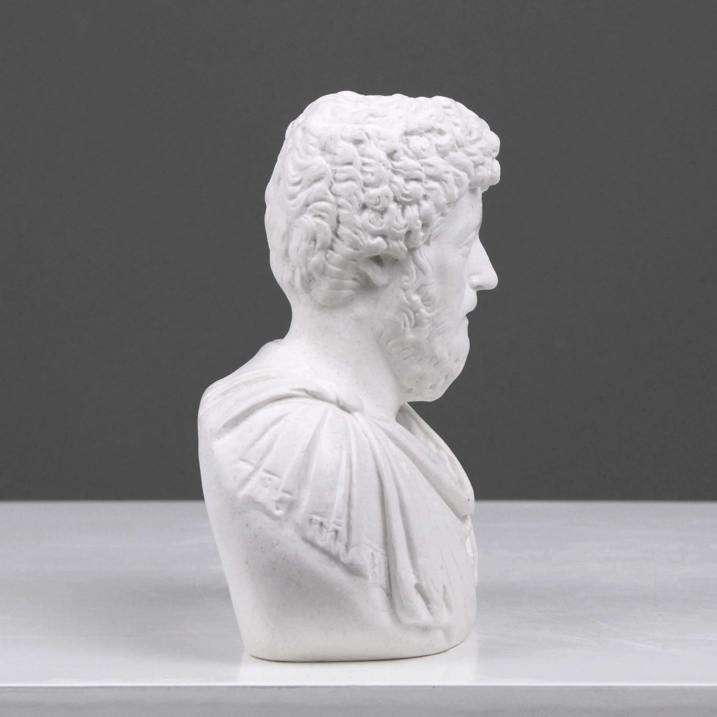 Marcus Aurelius Bookend Bust Sculpture - Small Roman Emperor Statue