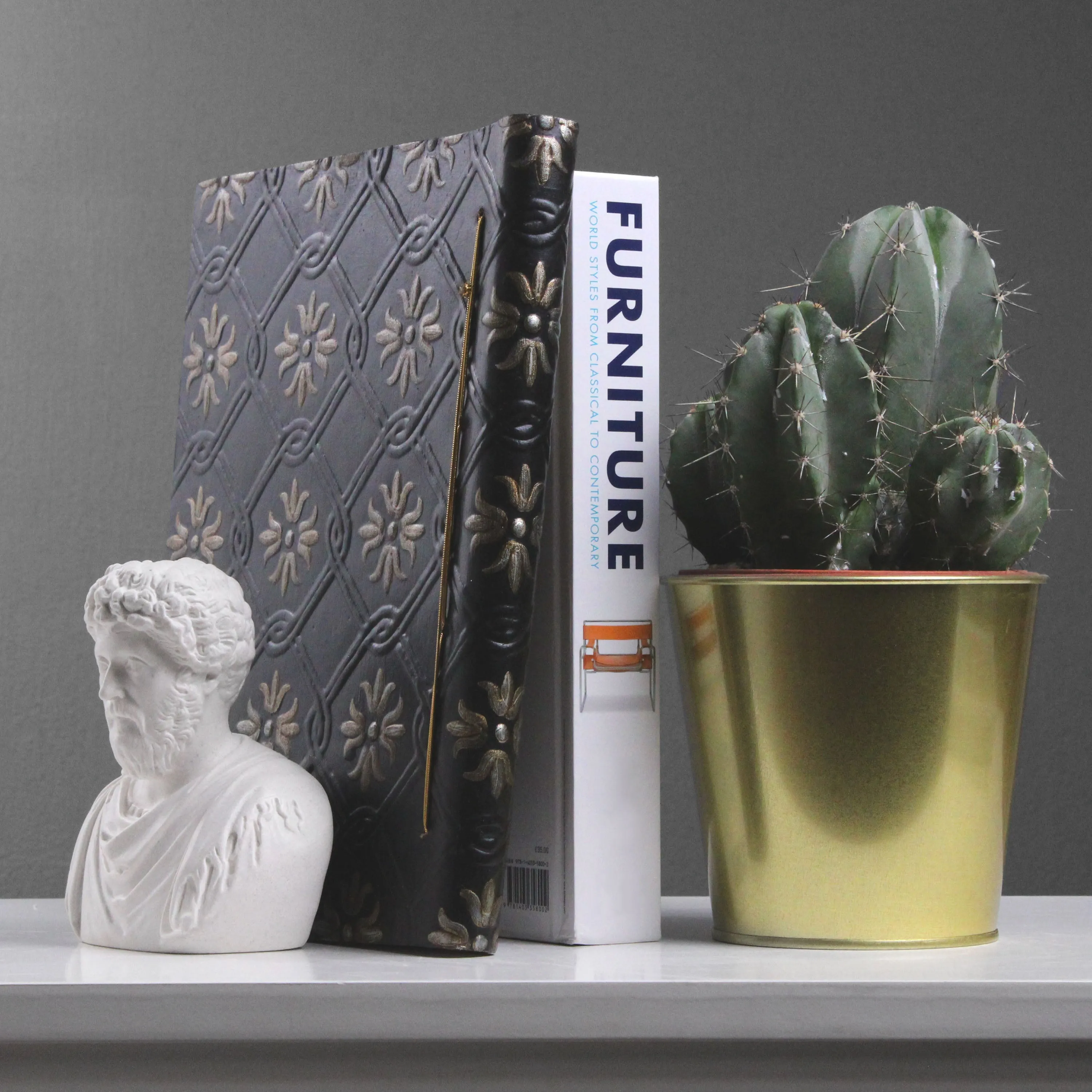 Marcus Aurelius Bookend Bust Sculpture - Small Roman Emperor Statue