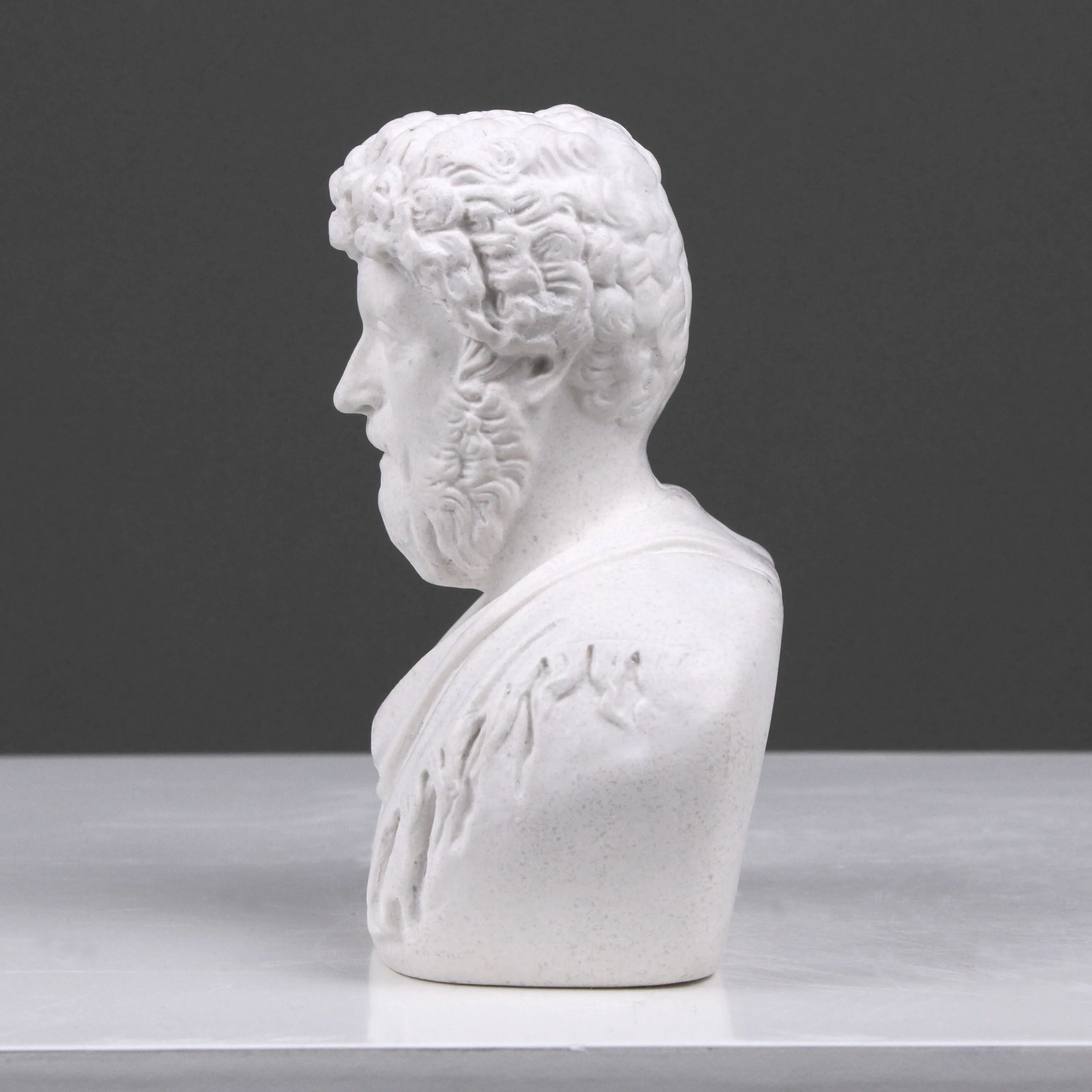 Marcus Aurelius Bookend Bust Sculpture - Small Roman Emperor Statue
