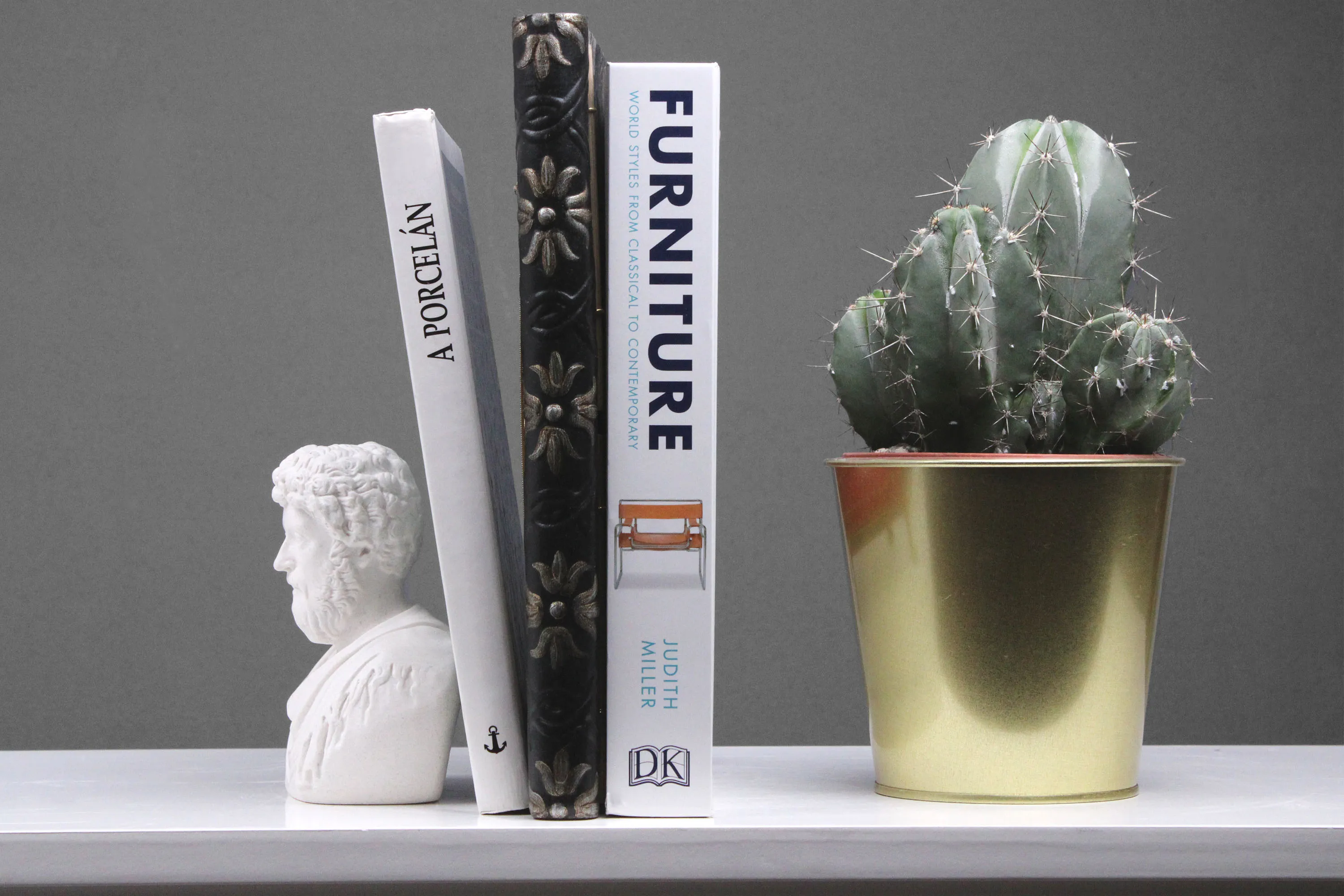 Marcus Aurelius Bookend Bust Sculpture - Small Roman Emperor Statue