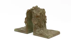 McCLELLAND BARCLAY Pair of Art Deco Bronze Plated Leaves Bookends