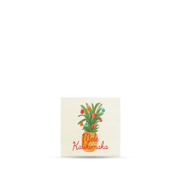 Mele Kalikimaka Pineapple Balls 3x3 NAT Magnet
