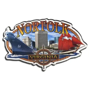 MGNV70 Magnet Large Artwood Norfolk Virginia