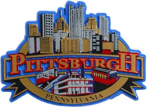 MGPG24 Rubber Magnet Large Pittsburgh Symbols Foil
