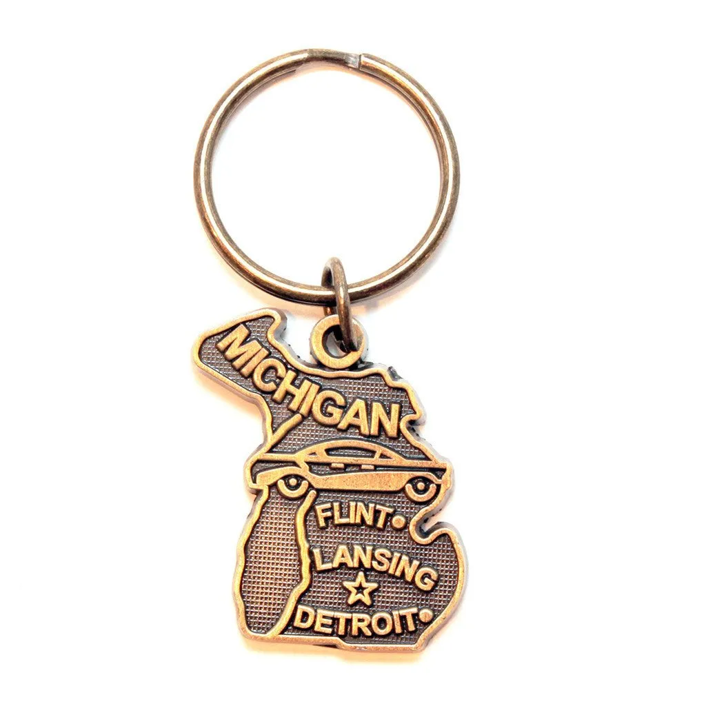 Michigan Key Chain - High Quality Thick Metal State Key Ring