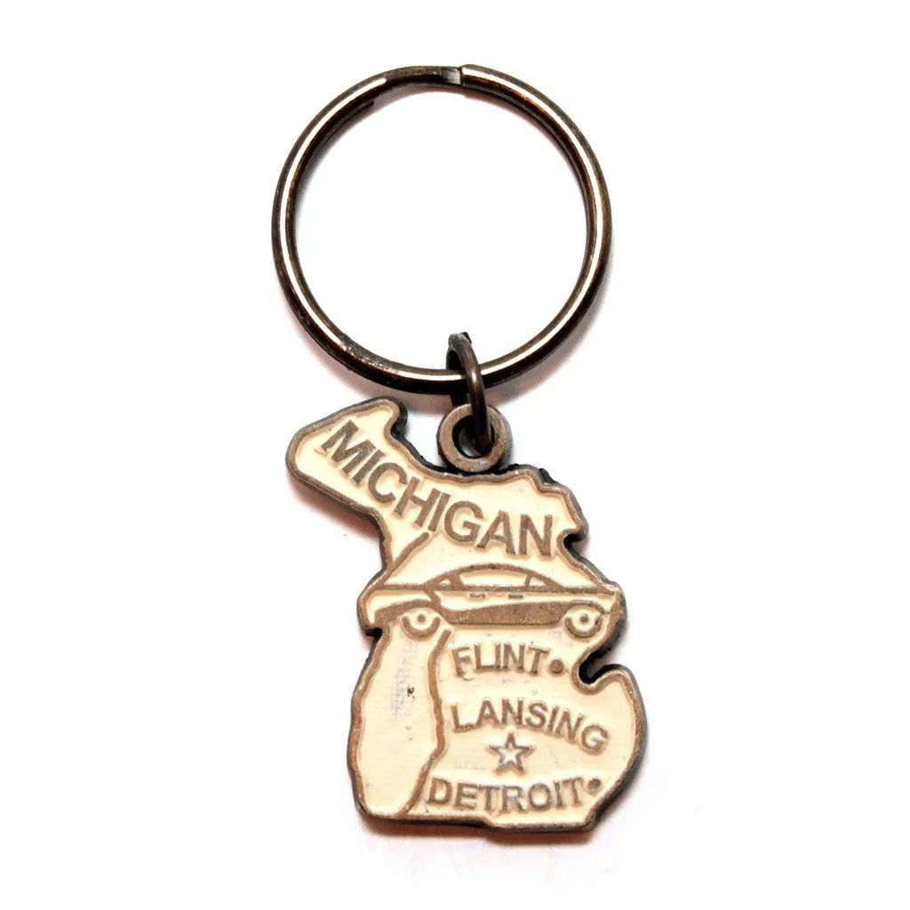 Michigan Key Chain - High Quality Thick Metal State Key Ring