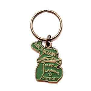 Michigan Key Chain - High Quality Thick Metal State Key Ring