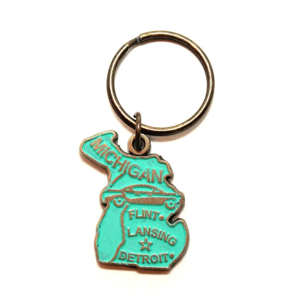 Michigan Key Chain - High Quality Thick Metal State Key Ring