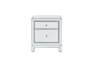 Modern 1 Door Antique Silver Paint Nightstand