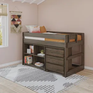 Modern Farmhouse Twin Low Loft Bed With Storage