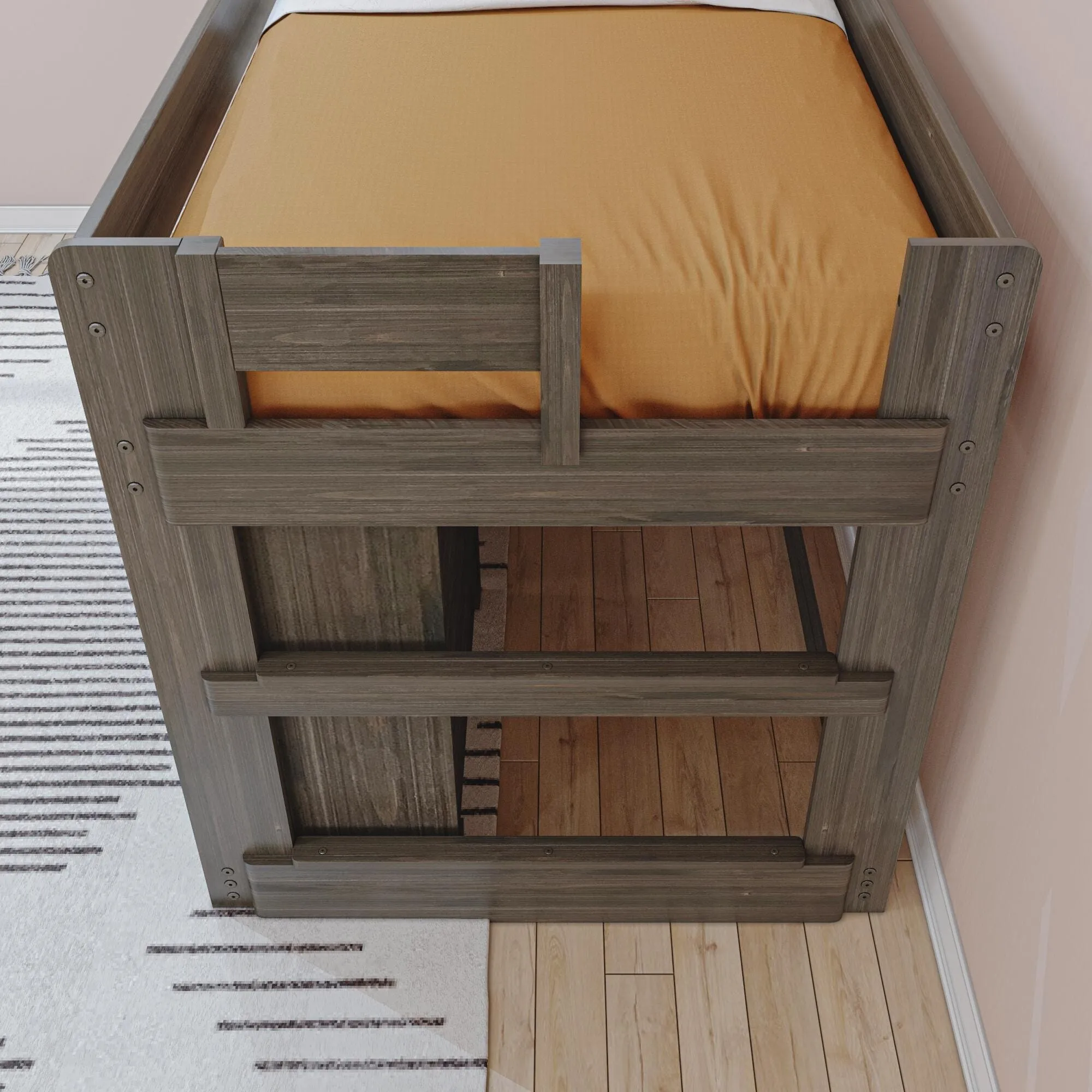 Modern Farmhouse Twin Low Loft Bed With Storage