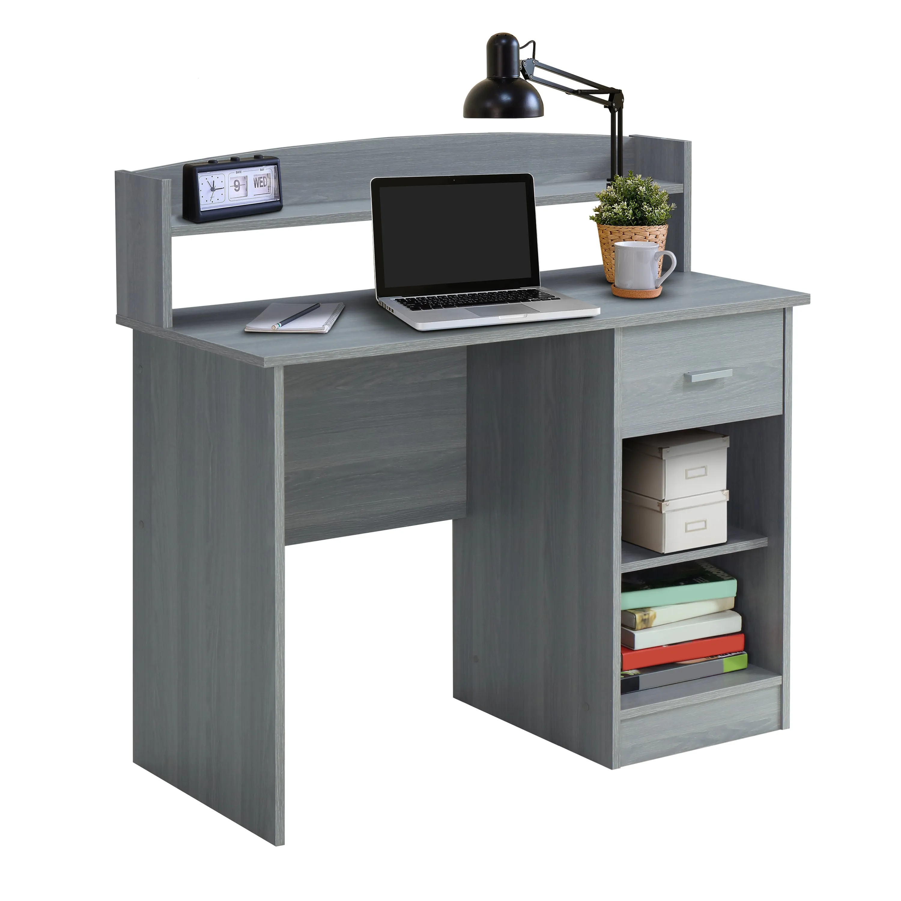 Modern Office Desk with Hutch