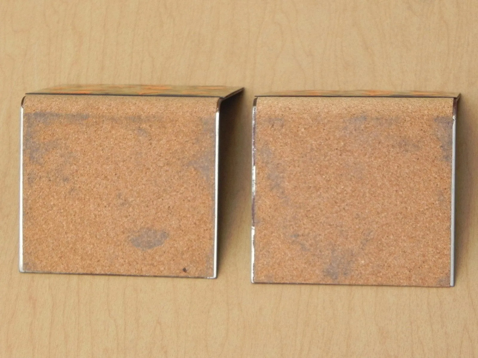 Modern Orange Brown Gold Enameled Copper Bookends