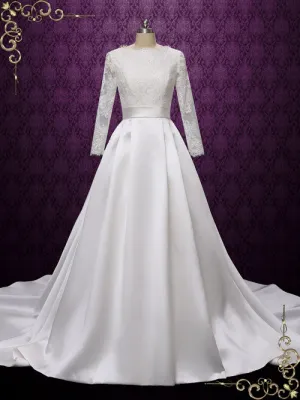 Modest Long Sleeves Lace Wedding Dress ARIANA