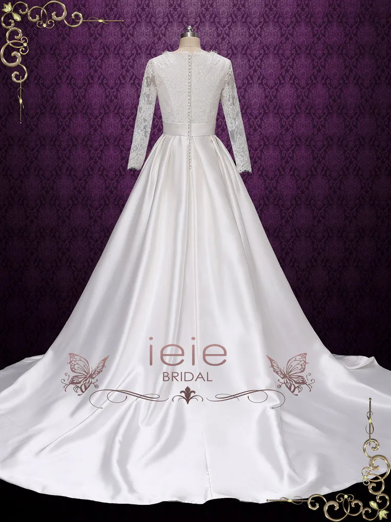 Modest Long Sleeves Lace Wedding Dress ARIANA