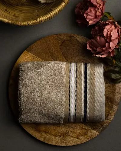 Mush Designer Bamboo Hand Towels |Ultra Soft, Absorbent & Quick Dry Towels for Bath, Spa and Yoga (Royal Beige, Hand Towelset of 2),450 GSM
