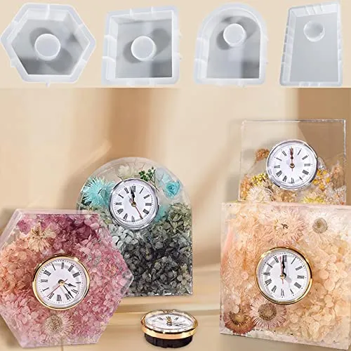 MYADDICTION Clocks Silicone Models Desk Clocks Resin Models Decor Resin Casting Rectangular Crafts | Multi-Purpose Craft Supplies | Crafting Pieces | Resin Craft Molds & Supplies
