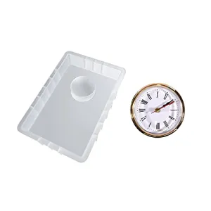 MYADDICTION Clocks Silicone Models Desk Clocks Resin Models Decor Resin Casting Rectangular Crafts | Multi-Purpose Craft Supplies | Crafting Pieces | Resin Craft Molds & Supplies
