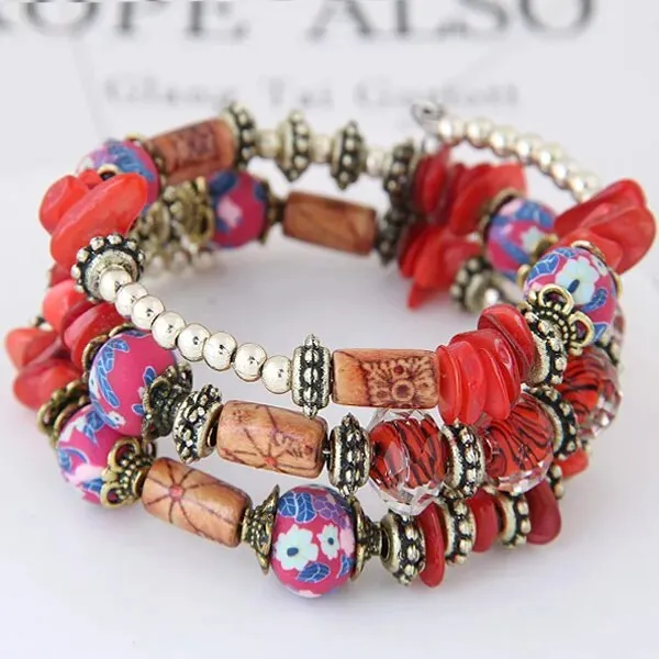 New BohemianShell Bead Charm Ethnic Multilayer Bracelet 2Pcs