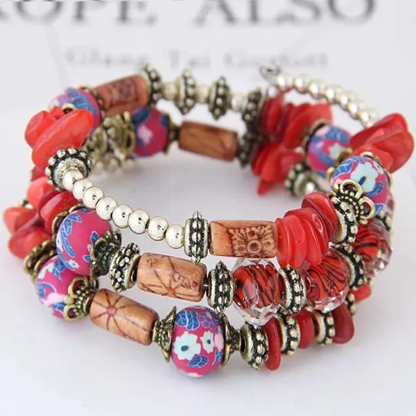 New BohemianShell Bead Charm Ethnic Multilayer Bracelet 2Pcs
