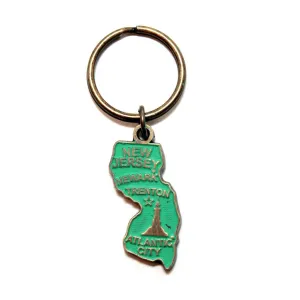 New Jersey Key Chain - High Quality Thick Metal State Key Ring