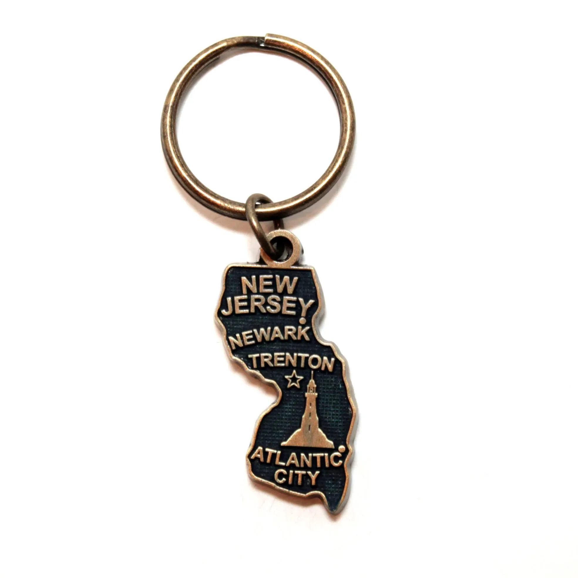 New Jersey Key Chain - High Quality Thick Metal State Key Ring