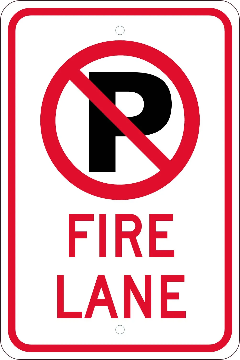 (No Parking Graphic)Fire Lane, 18X12,  .080 Hip Ref Alum Sign - TM0101K