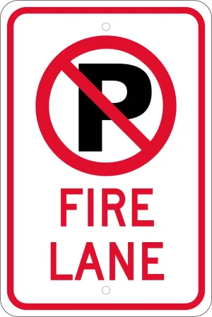 (No Parking Graphic)Fire Lane, 18X12,  .080 Hip Ref Alum Sign - TM0101K
