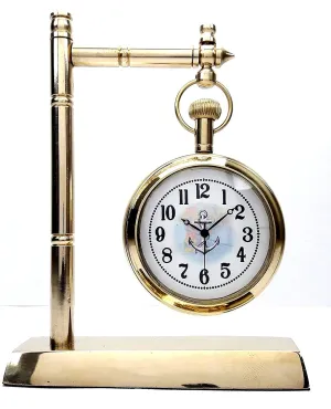 NOOR COLLECTION Beautiful Vintage Brass Desk Clock Table Clock Antique Nautical Clock Brass Antique Table Clock for Home and Office Decoration Gift Item