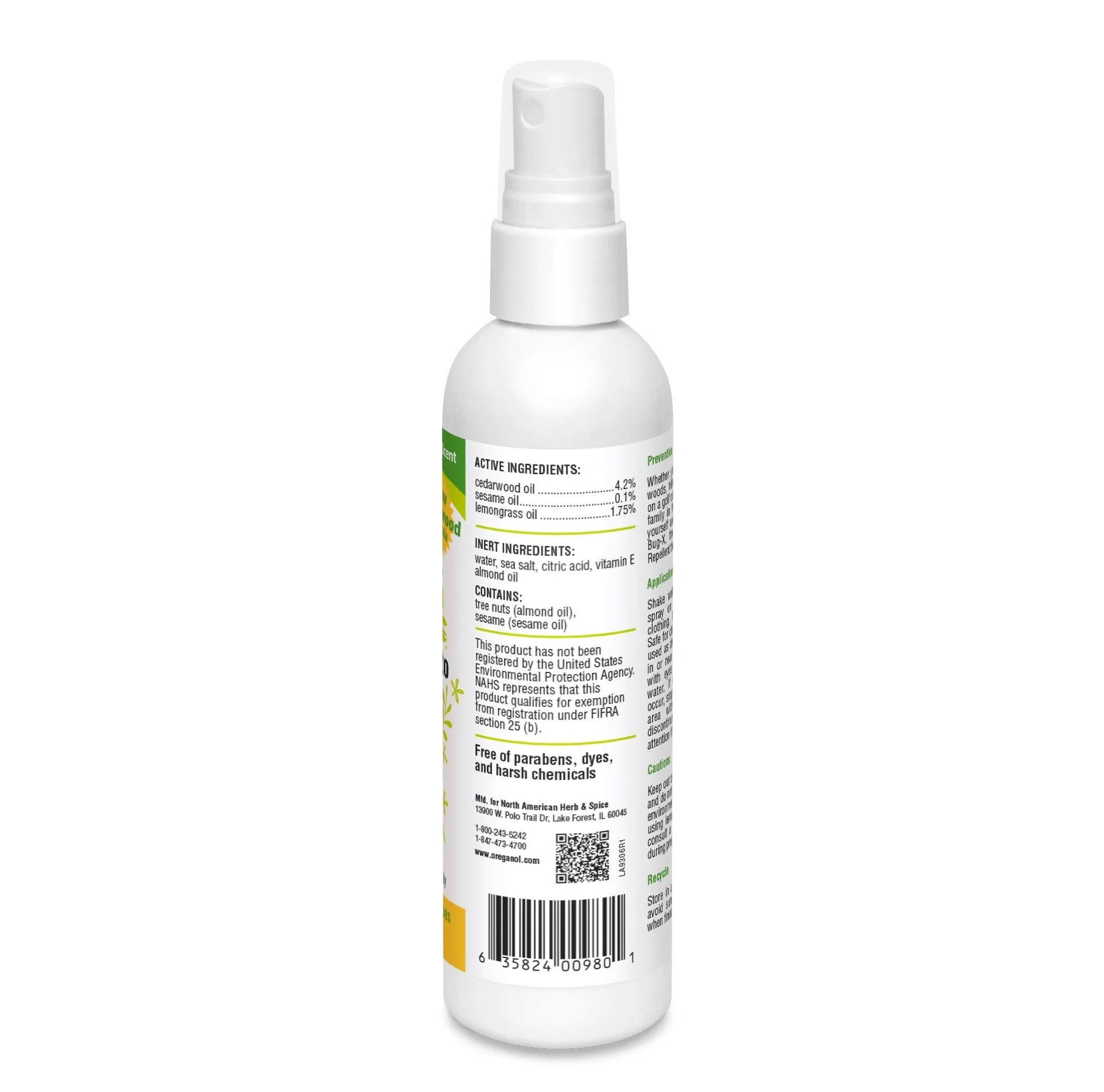 North American Herb & Spice Bug-X-Lemongrass 4 oz Spray