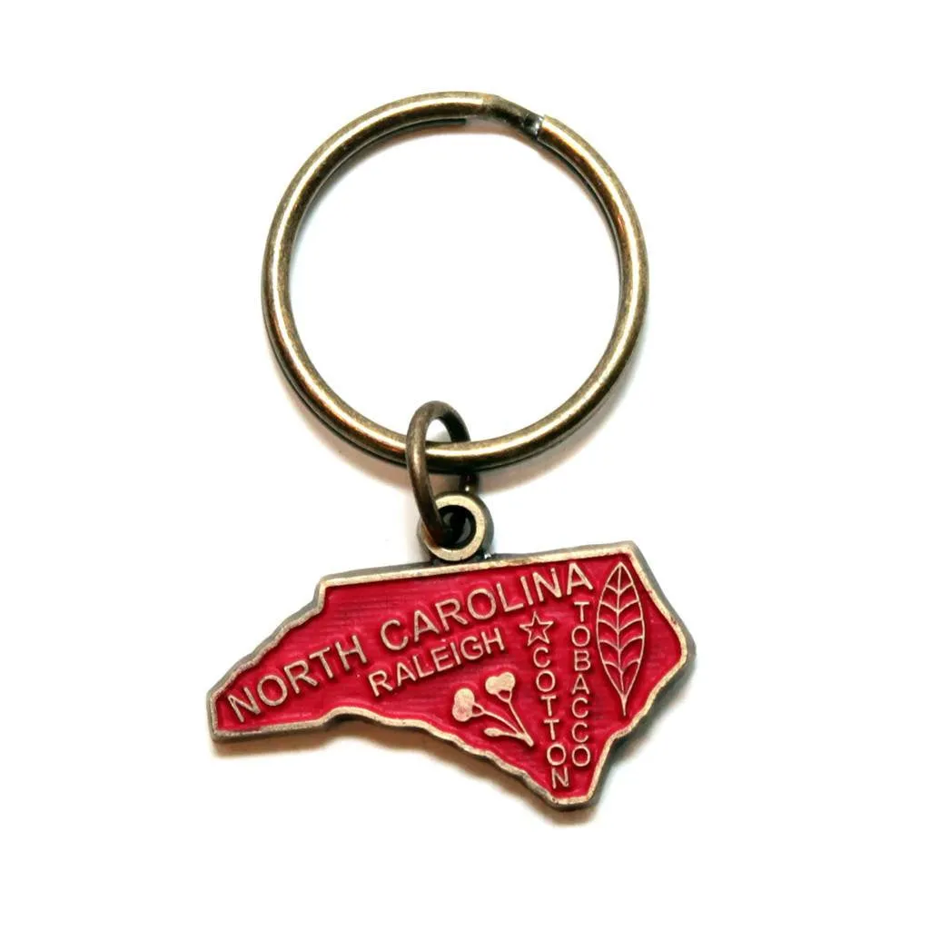 North Carolina Keychain - High Quality Thick Metal State Love Key Ring