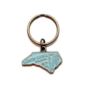 North Carolina Keychain - High Quality Thick Metal State Love Key Ring