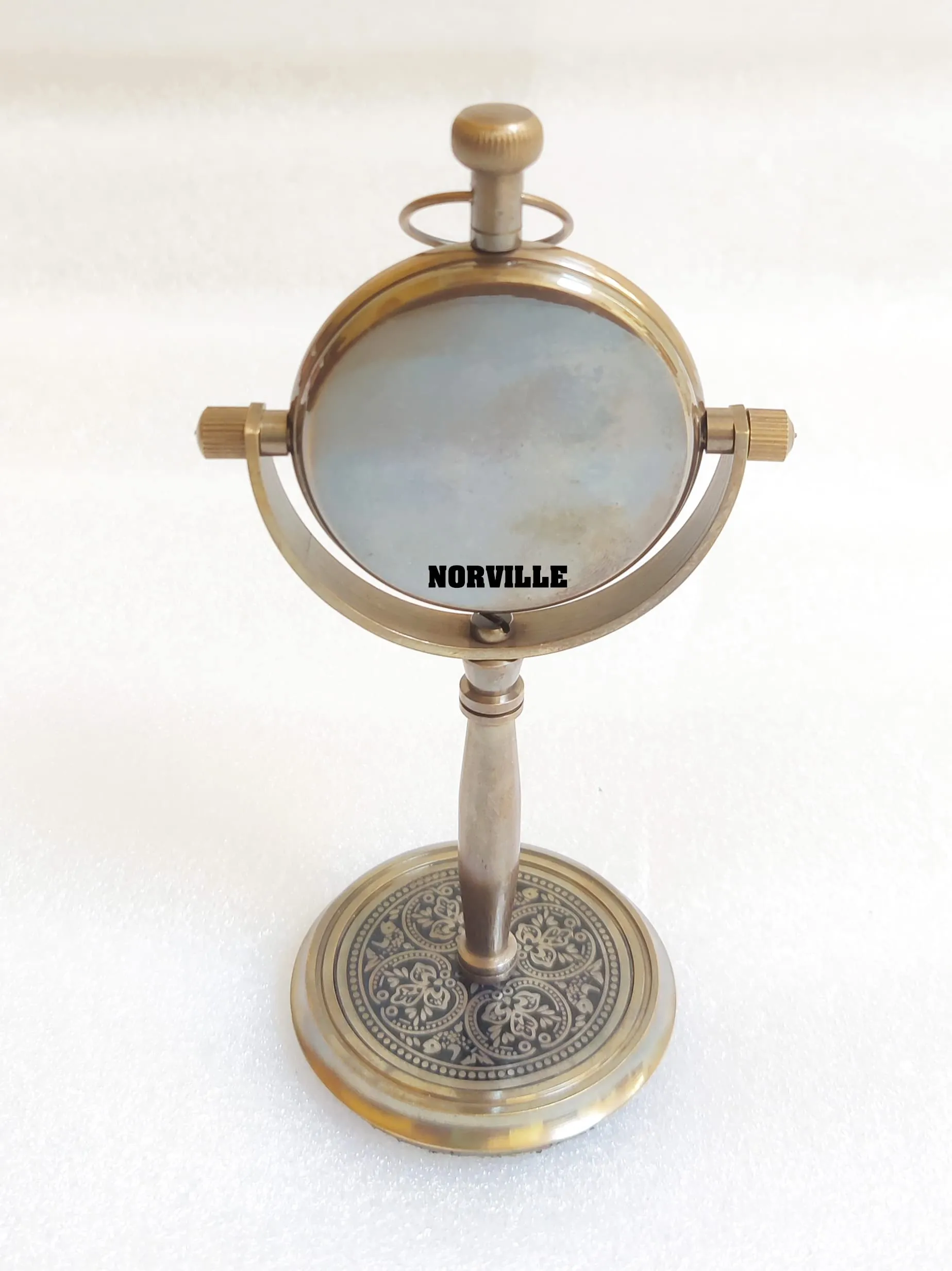NORVILLE® Brass Desk Table Clock Decor for Home Office Tbale