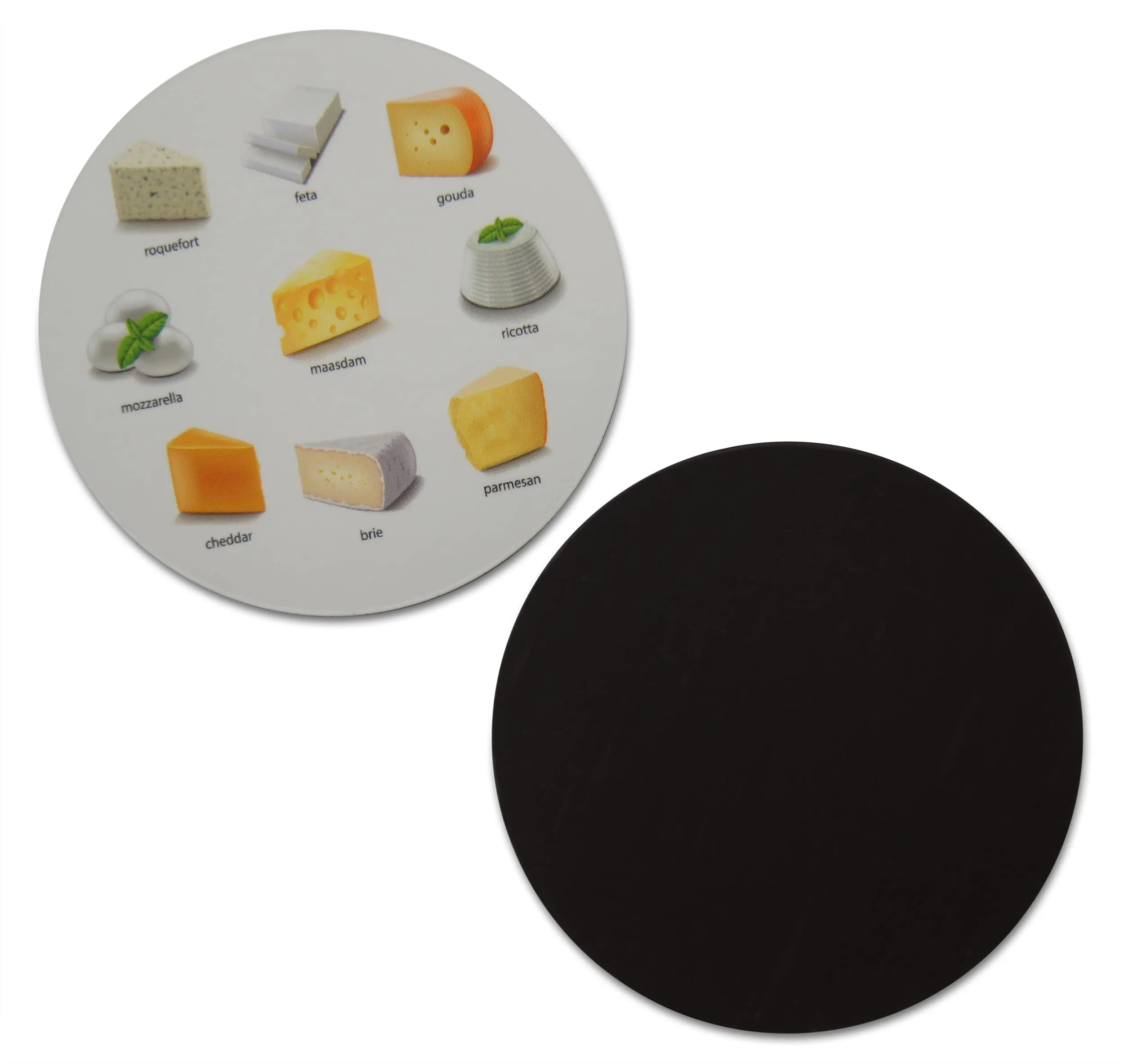 Novel Merk Cheese Guide Refrigerator Magnets - Vinyl Round Flat Magnets for Fridge, Lockers, Home Kitchen & Farmhouse Decor - Self Adhesive to Metal Surfaces (10 Pack), Yellow, 3 Inch