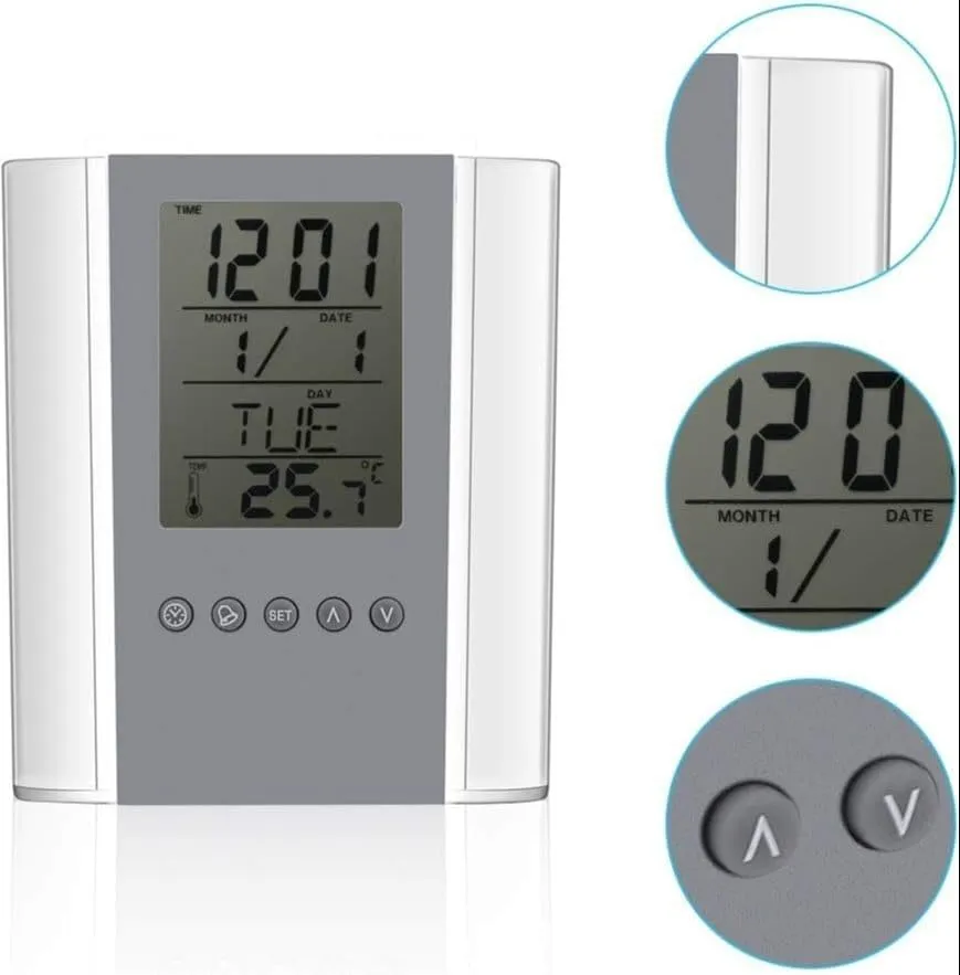 NXZ Table Pen Holder Desk Clock with Calender and Tempreature Function