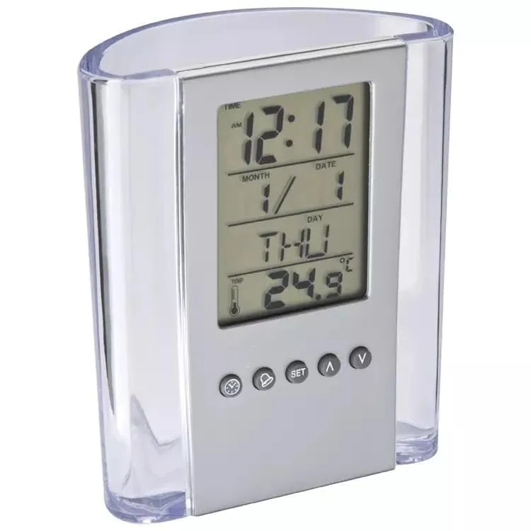 NXZ Table Pen Holder Desk Clock with Calender and Tempreature Function