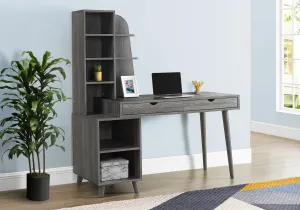 OFFICE SERIES - 55"L / GREY WITH BOOKCASE