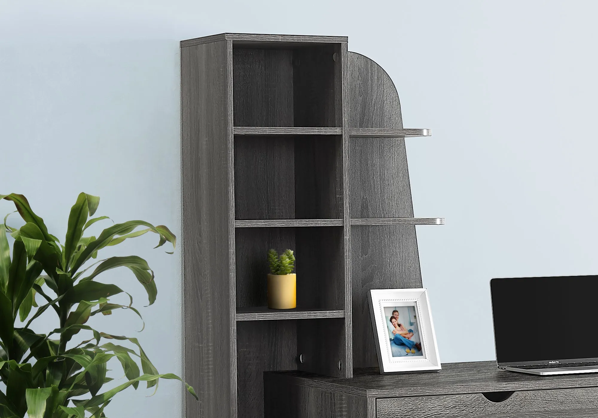 OFFICE SERIES - 55"L / GREY WITH BOOKCASE