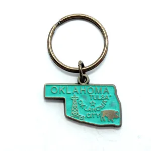 Oklahoma Key Chain - High Quality Thick Metal State Key Ring