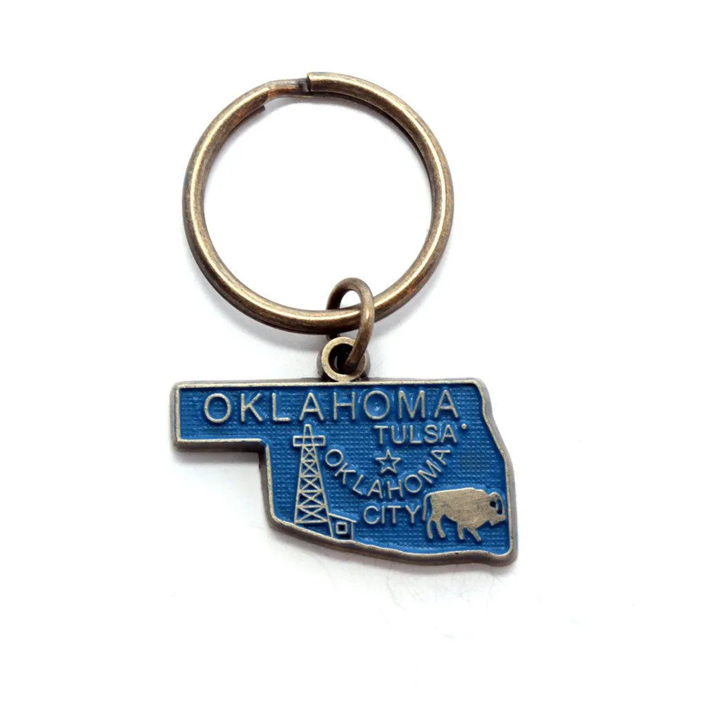 Oklahoma Key Chain - High Quality Thick Metal State Key Ring