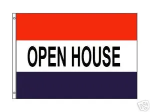 Open House 3'x5' Polyester Flag Banner Sign