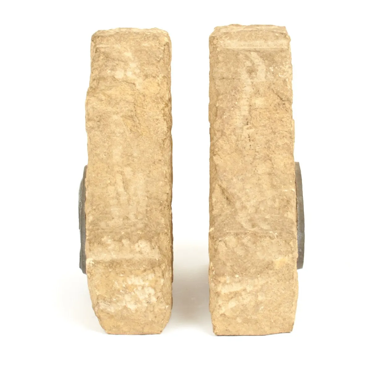 Original British 1941 WWII Houses of Parliament Stone Bookends from Air Raid Damage