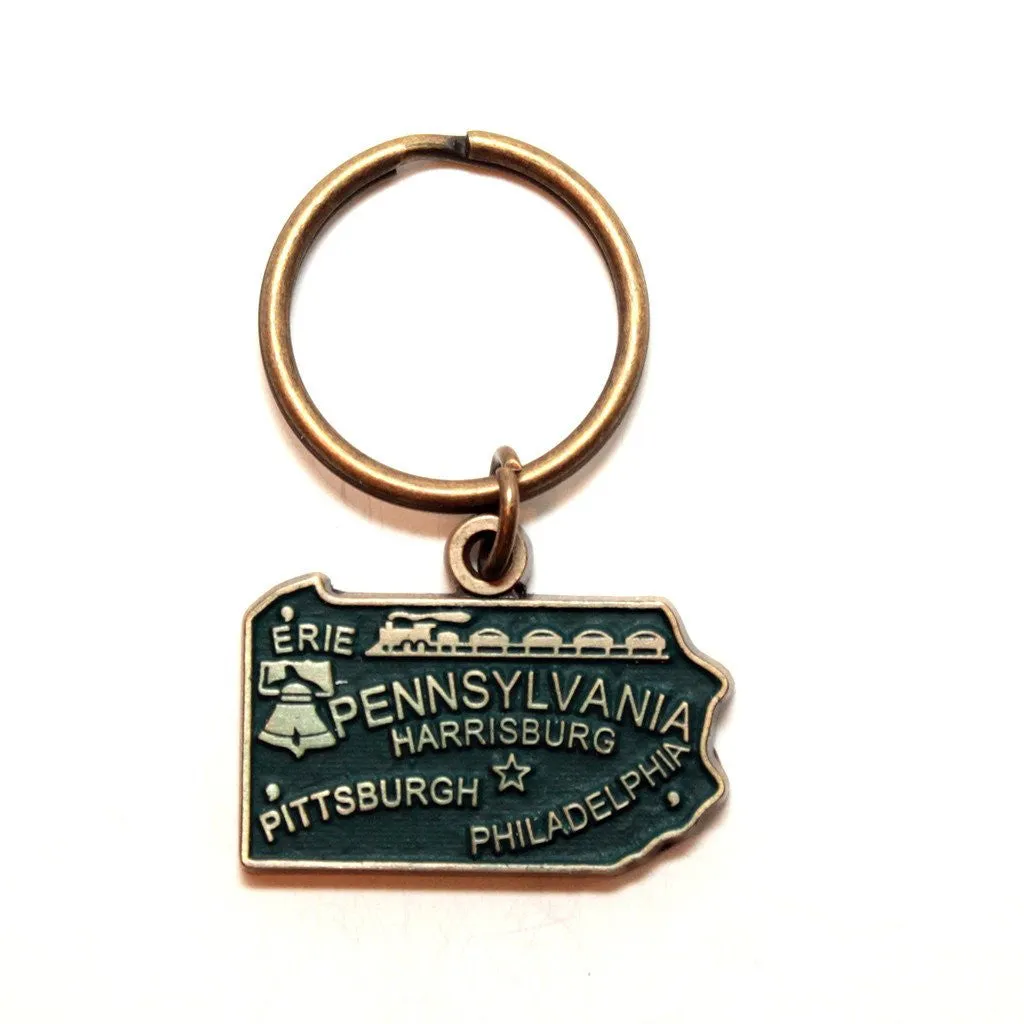 Pennsylvania Keychain - High Quality Thick Metal State Key Ring