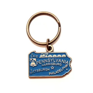 Pennsylvania Keychain - High Quality Thick Metal State Key Ring