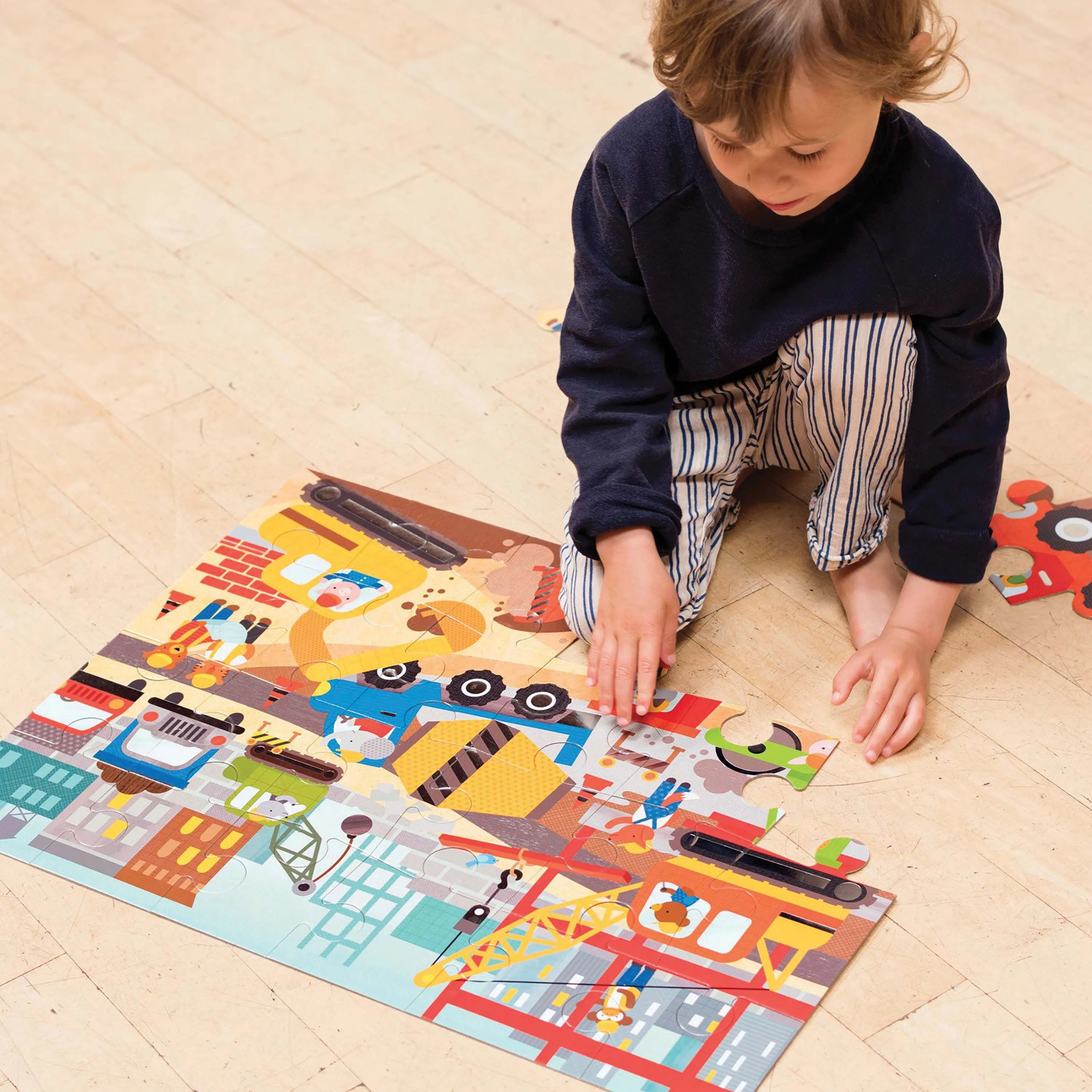 Petit Collage - Construction Site 24pc Floor Puzzle